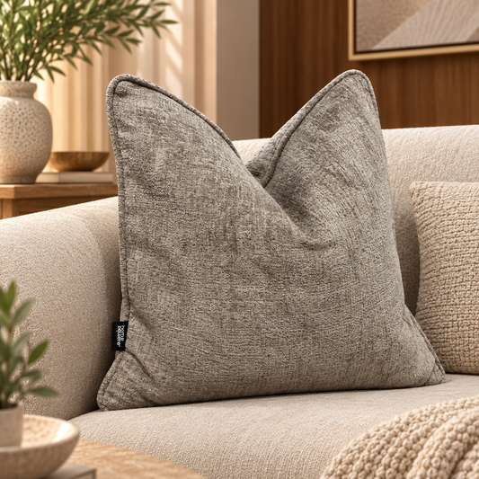 Textured Decorative Cushion – Stone – 50 × 50 cm