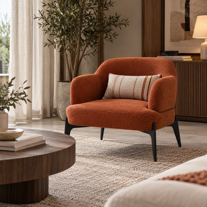 RUSTA Terracotta Fabric Armchair