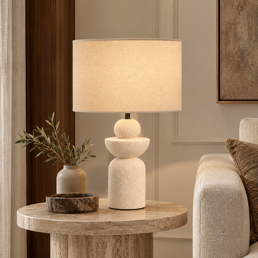Ahcro Stacked Table Lamp – Beige