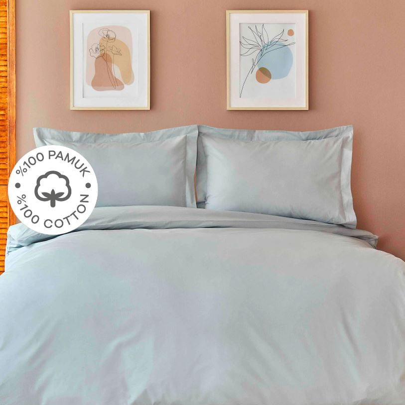 Karaca Home Back To Basic Blue Single Duvet Cover Set – 100% Cotton