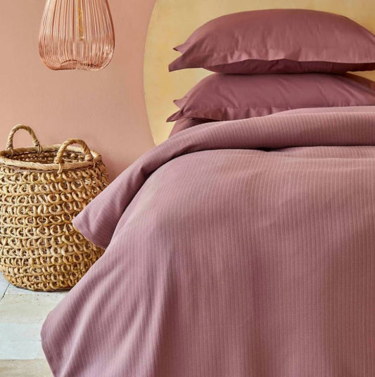 Karaca Home Back to Basic Sarabi Wine Double Bedspread – 200 × 220 cm