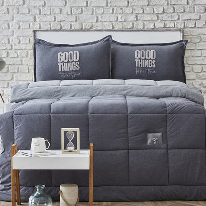 Karaca Home Softy Grey Single Comforter Set 160 × 220 cm
