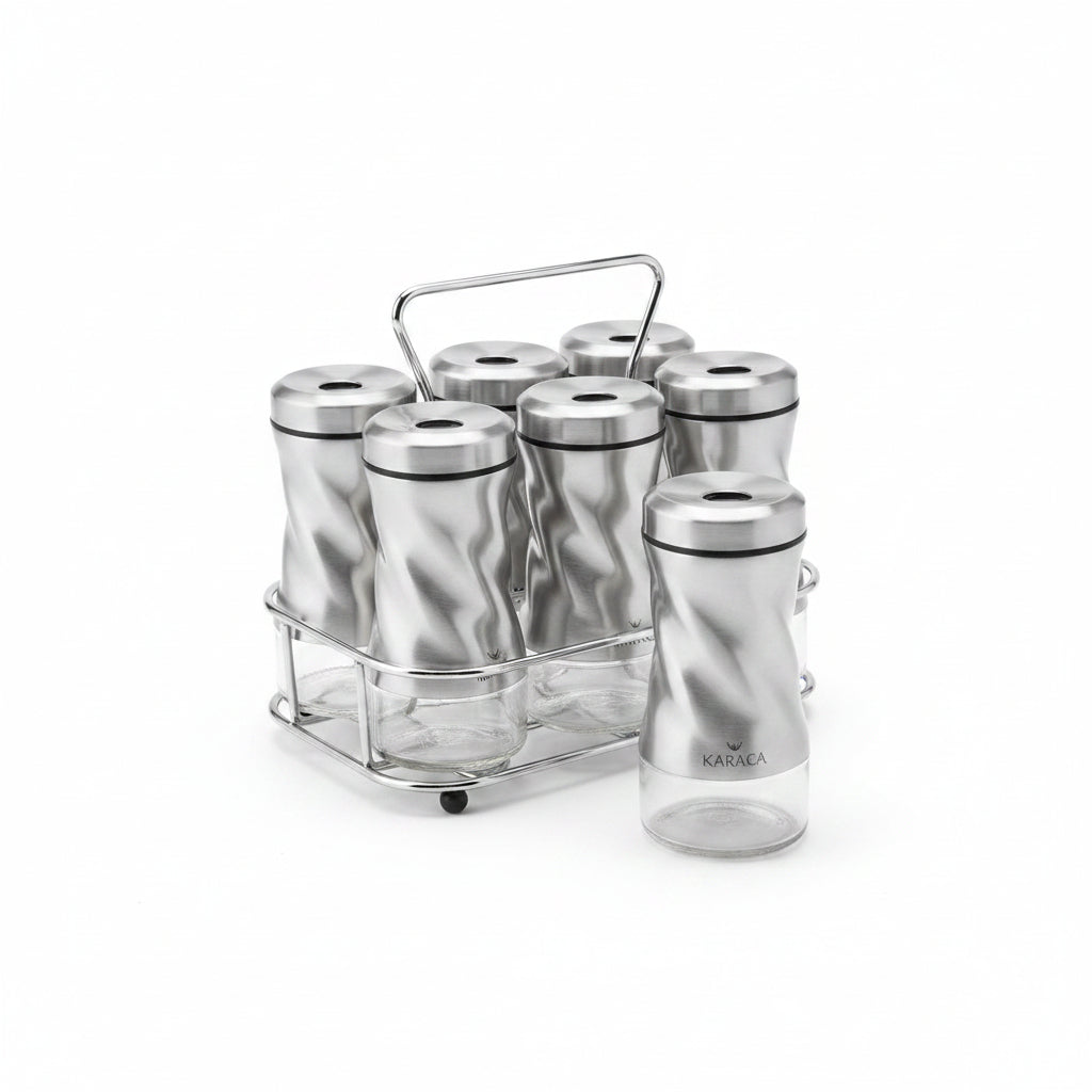 KARACA TOTTORİ INOX 7 PIECES RECTANGLE SPICE SET